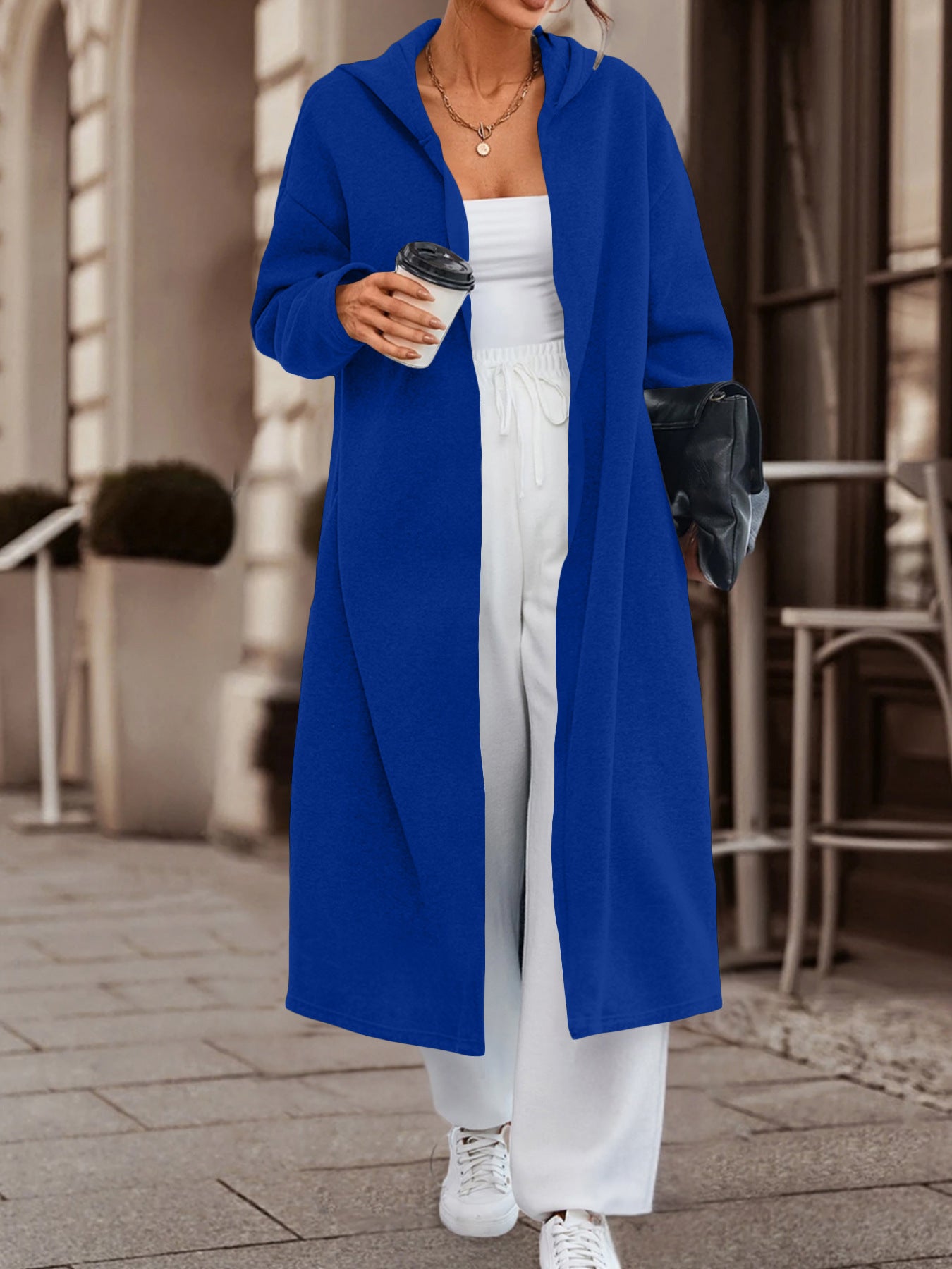 Long Cardigan Jacket with Versatile Colors and Cozy Fabric