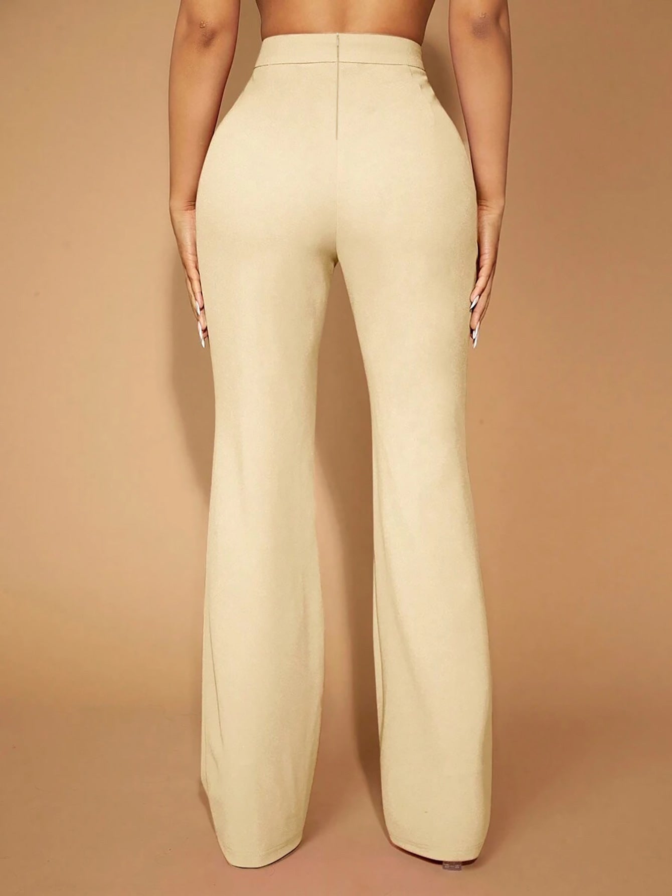 High Waist Casual Business Trousers with Pocket Design