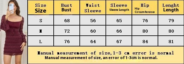 Lace Dress with Bell Sleeves and Square Collar for Stunning Style