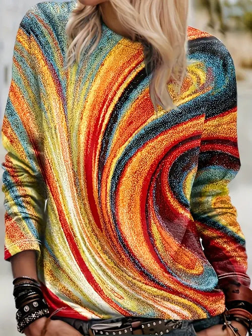 Fashion Casual Printed Long Sleeve Shirt with Versatile Style