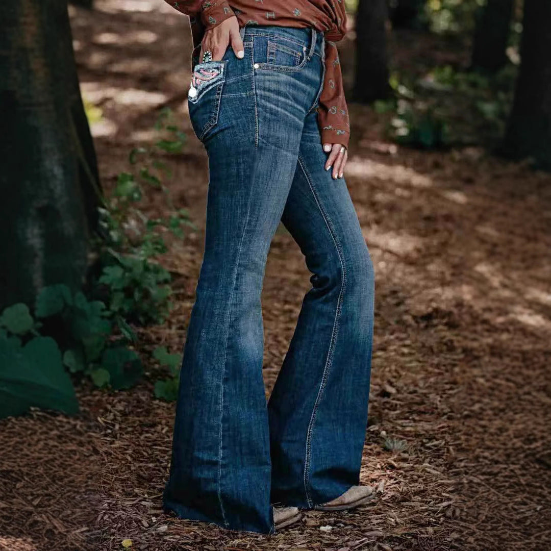 Bootcut Trousers with High Elasticity for Casual Street Style