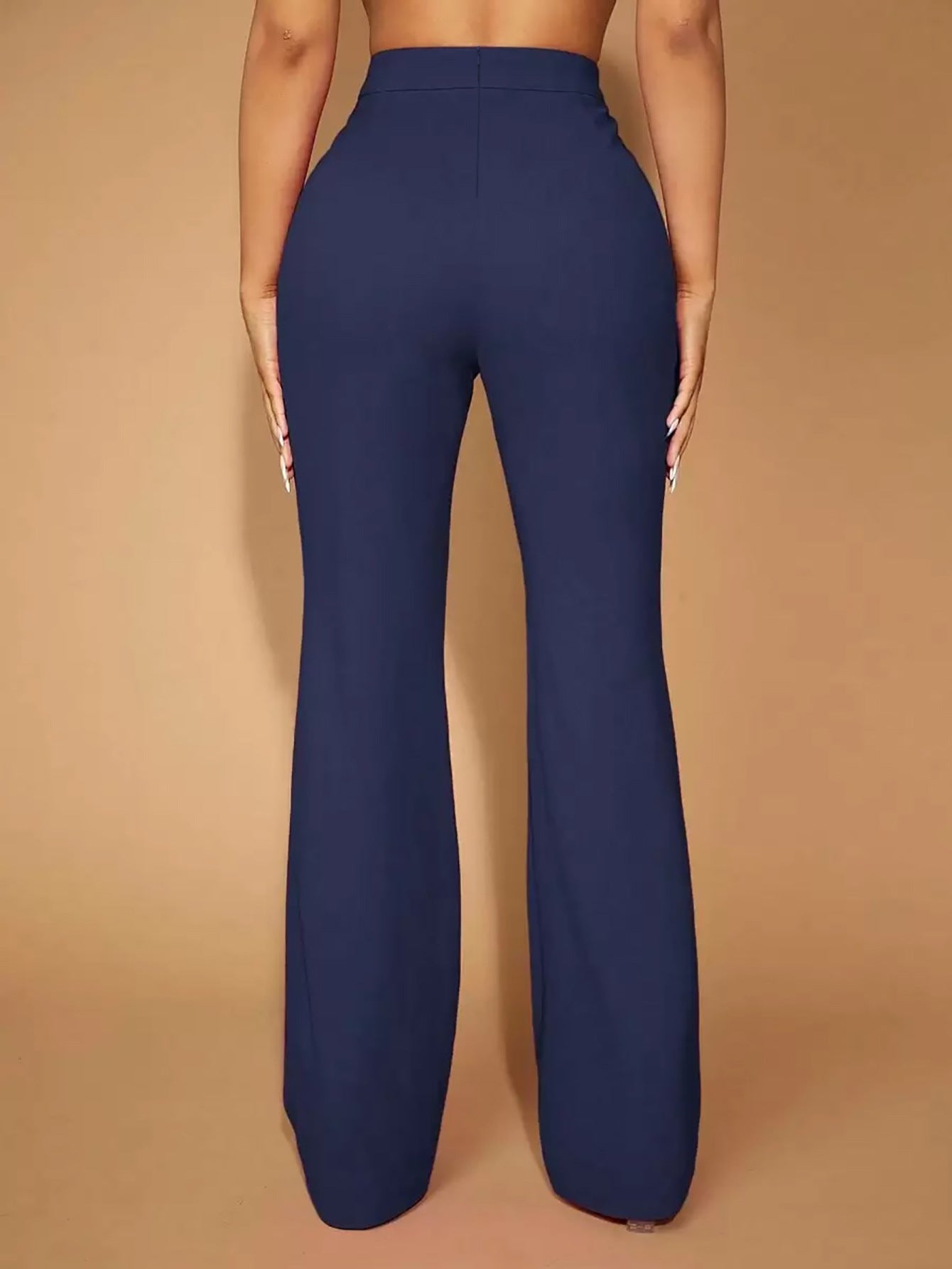 High Waist Casual Business Trousers with Pocket Design