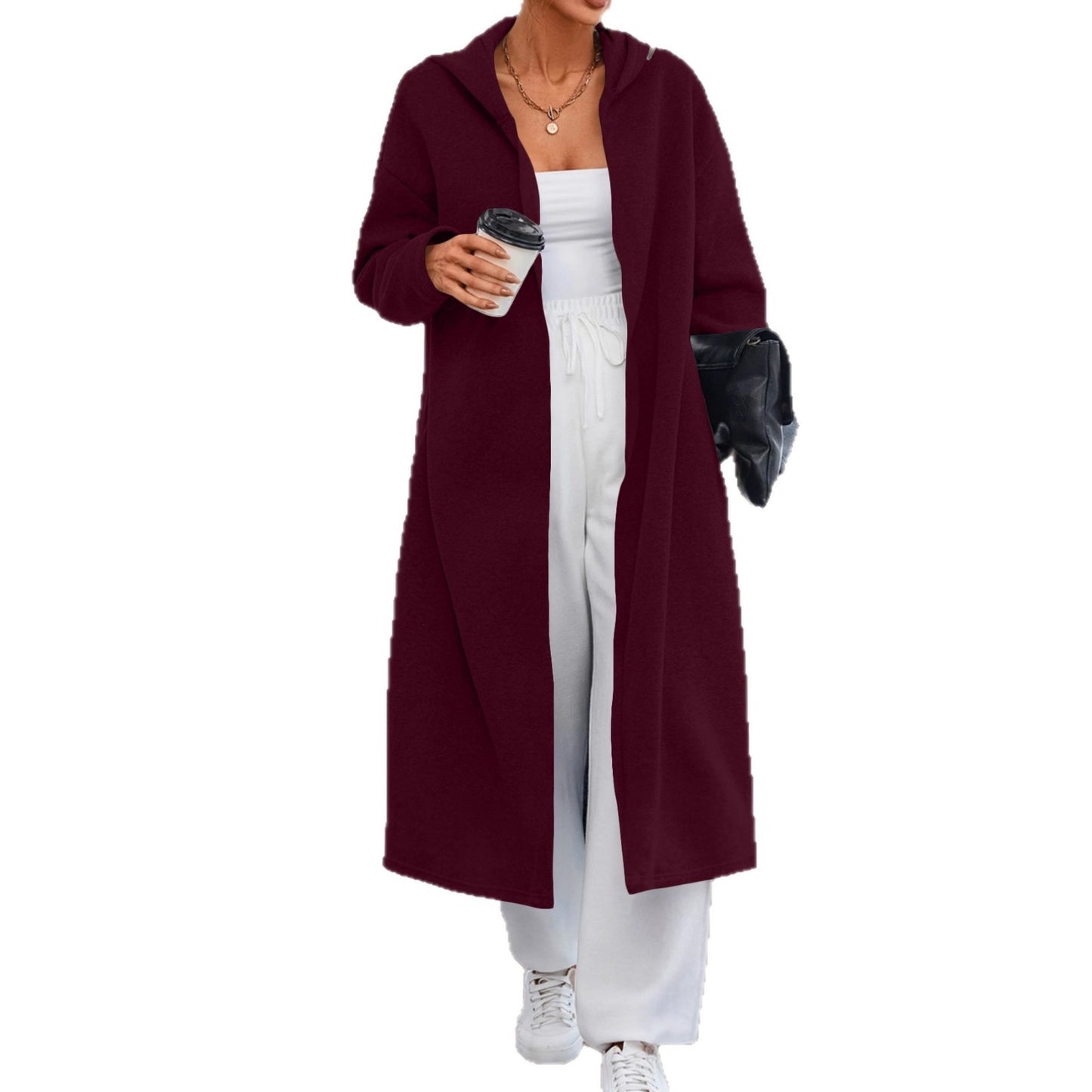 Long Cardigan Jacket with Versatile Colors and Cozy Fabric