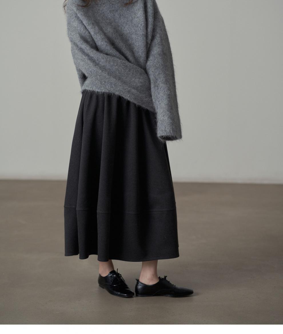 Commuter Woolen Solid Color Skirt with High Elasticity Comfort