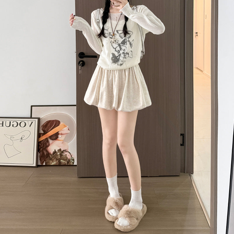 Crimp Slimming Skirt with High Waist and Pockets for Casual Style