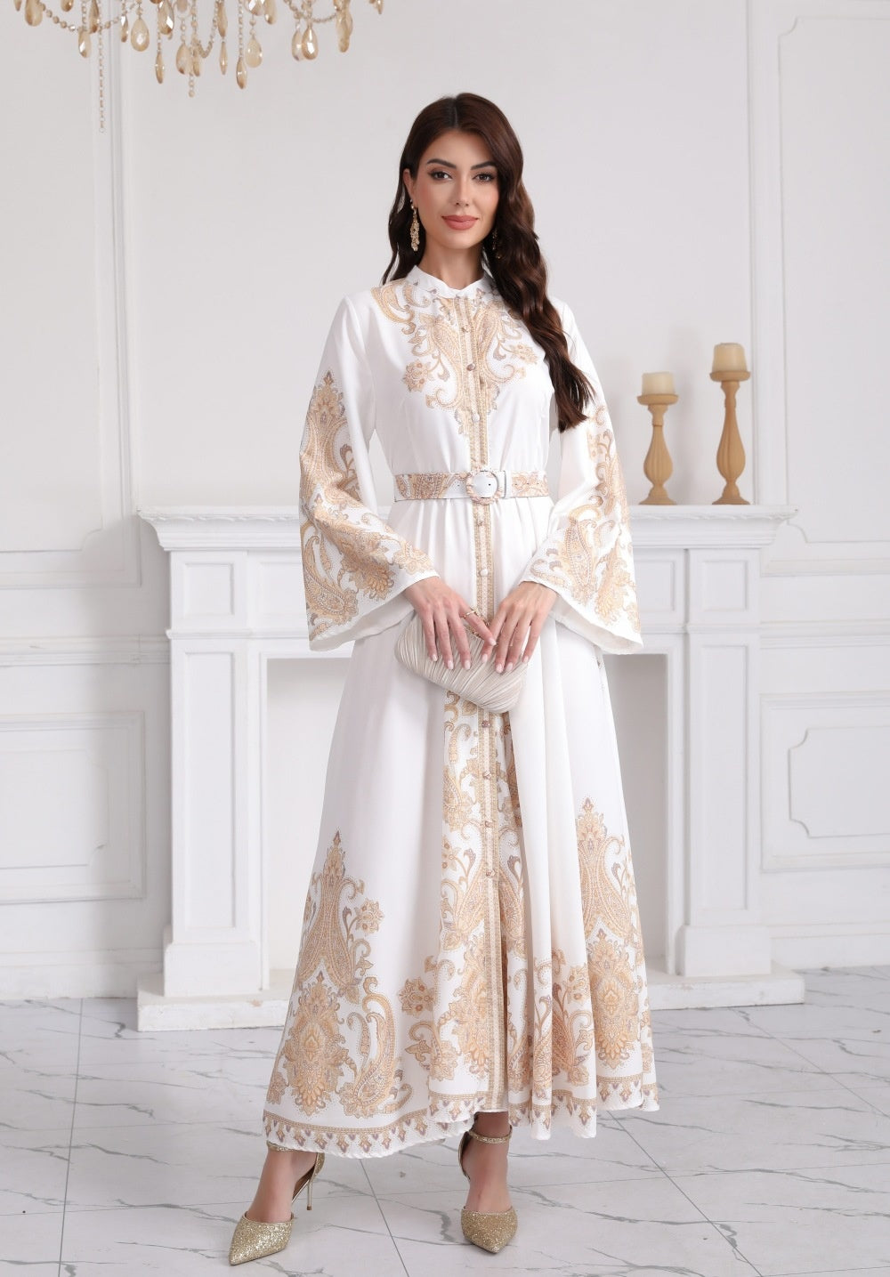 Bronzing Dress with Slim Fit for a Flawless Silhouette