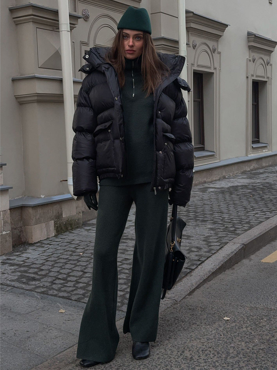 Cottonpadded Overcoat Jacket with Square Pockets for Ultimate Warmth