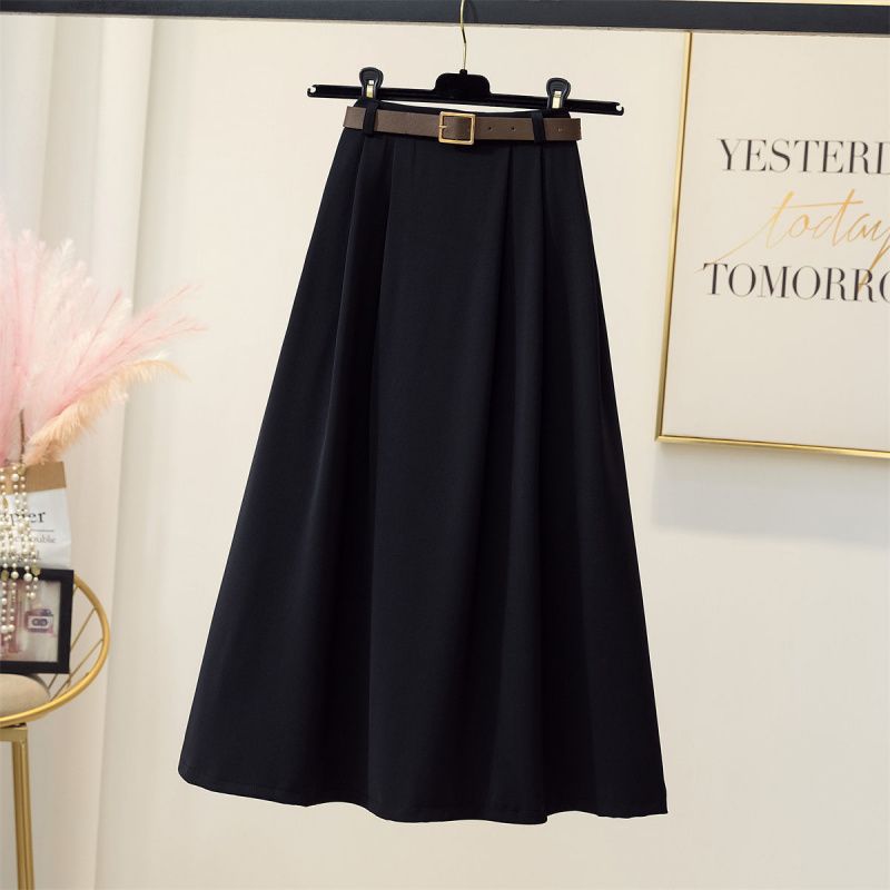 High Waist Drooping Large Skirt with Elastic Waist for Comfort