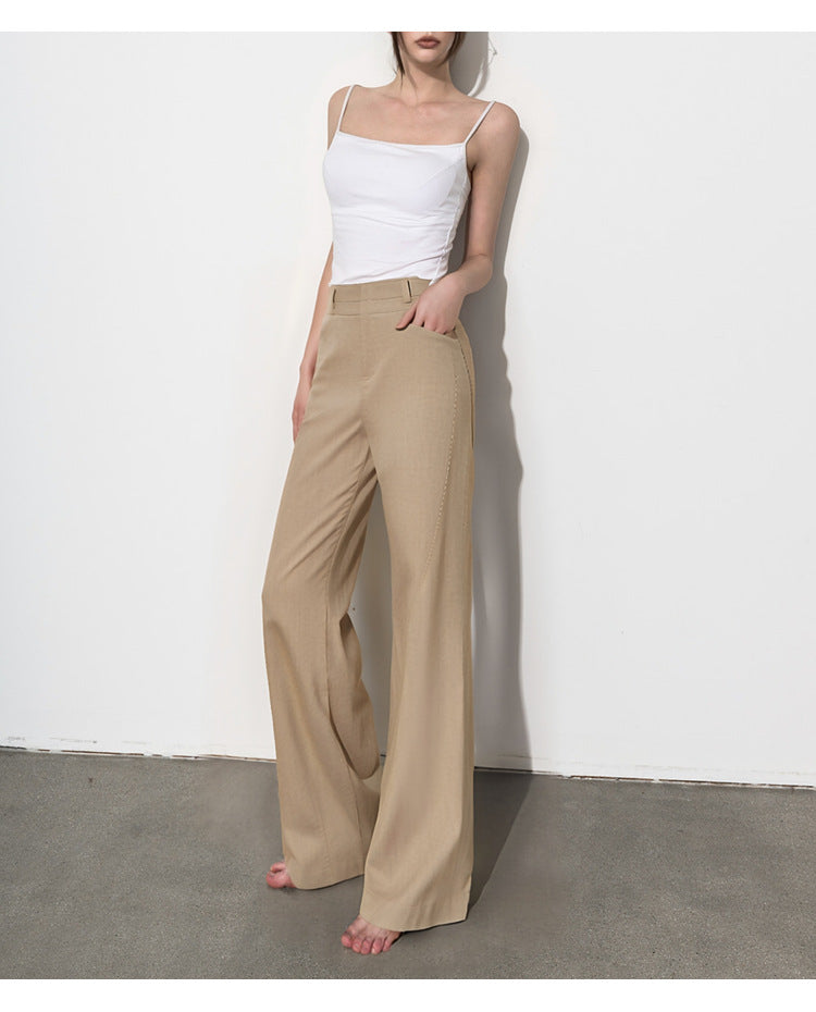 Wide Leg Pants with Draping Effect for Effortless Style and Comfort