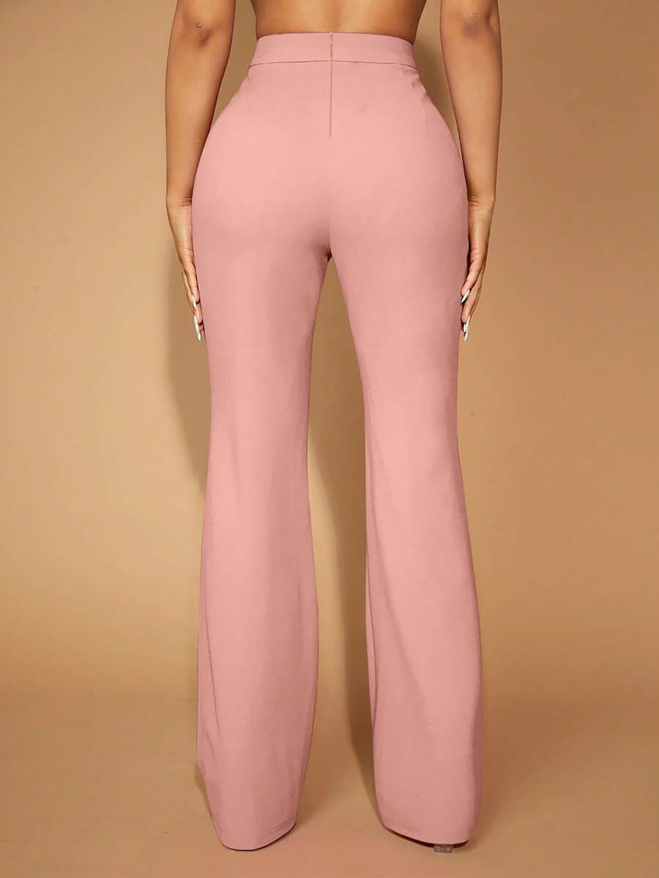 High Waist Casual Business Trousers with Pocket Design