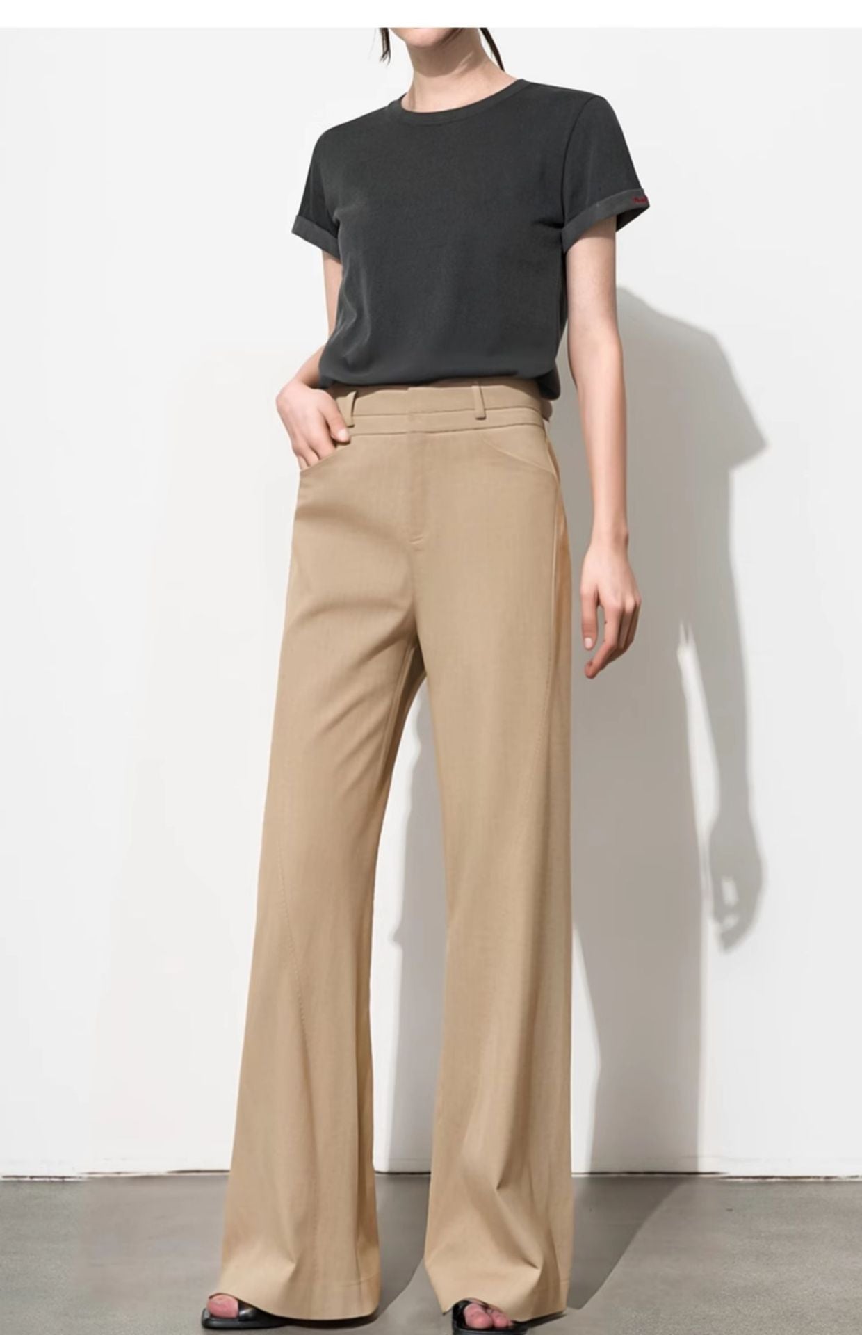 Wide Leg Pants with Draping Effect for Effortless Style and Comfort