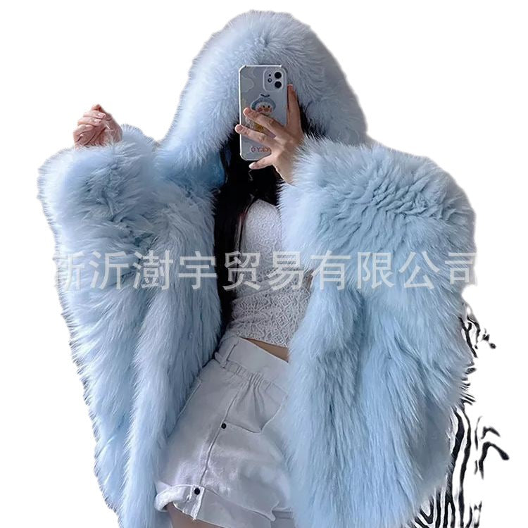 Fur Coat with Hooded Design for Stylish Winter Comfort