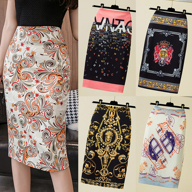Pencil Skirt with Elegant Style and Unique Printed Design