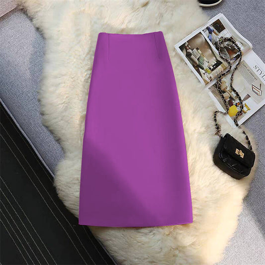 Mid-length Straight Skirt with Draping Effect for Effortless Style