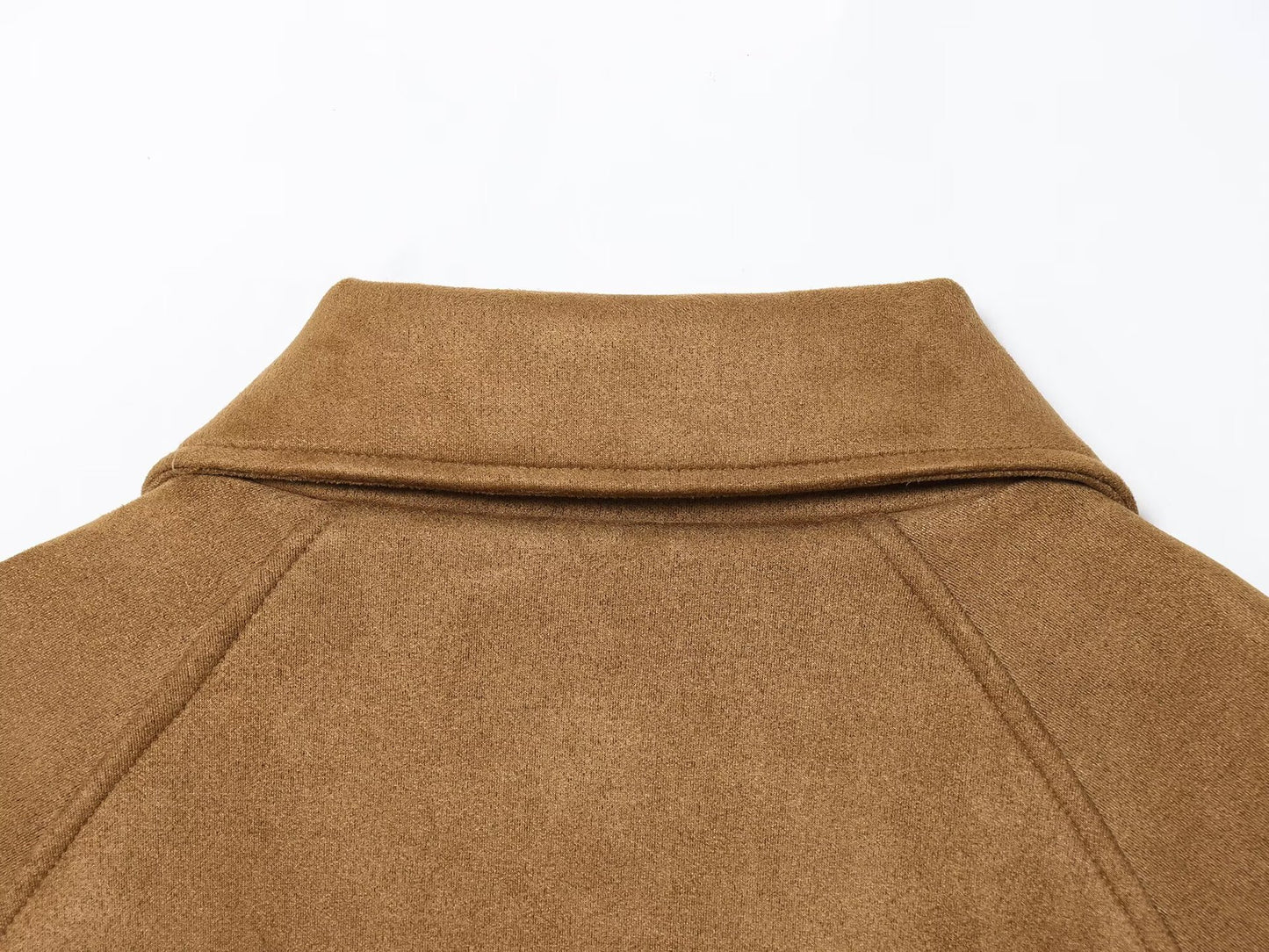 Flannel Drawstring Hem Jacket Coat with Loose Fit and Comfort Style