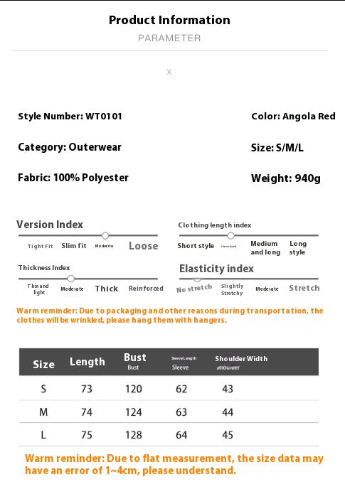 Hooded Cotton Jacket with Lace-up Waist and Zipper Closure