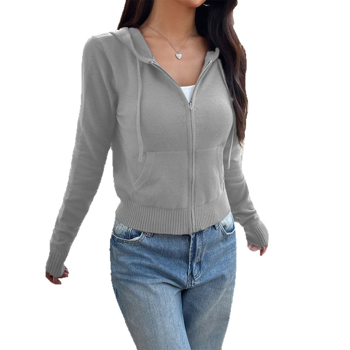 Hooded Wool Coat Sweatshirt with Long Sleeves and Comfortable Fit