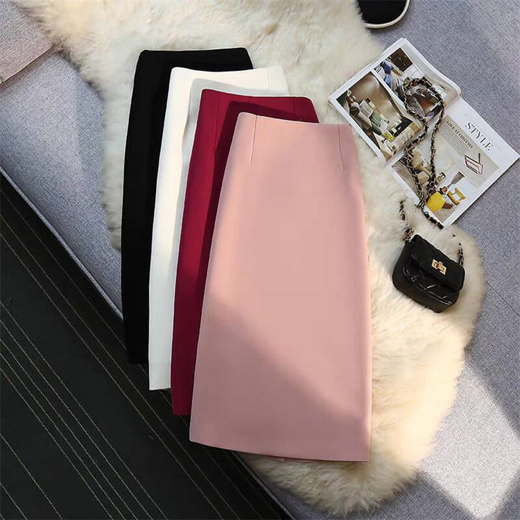 Mid-length Straight Skirt with Draping Effect for Effortless Style