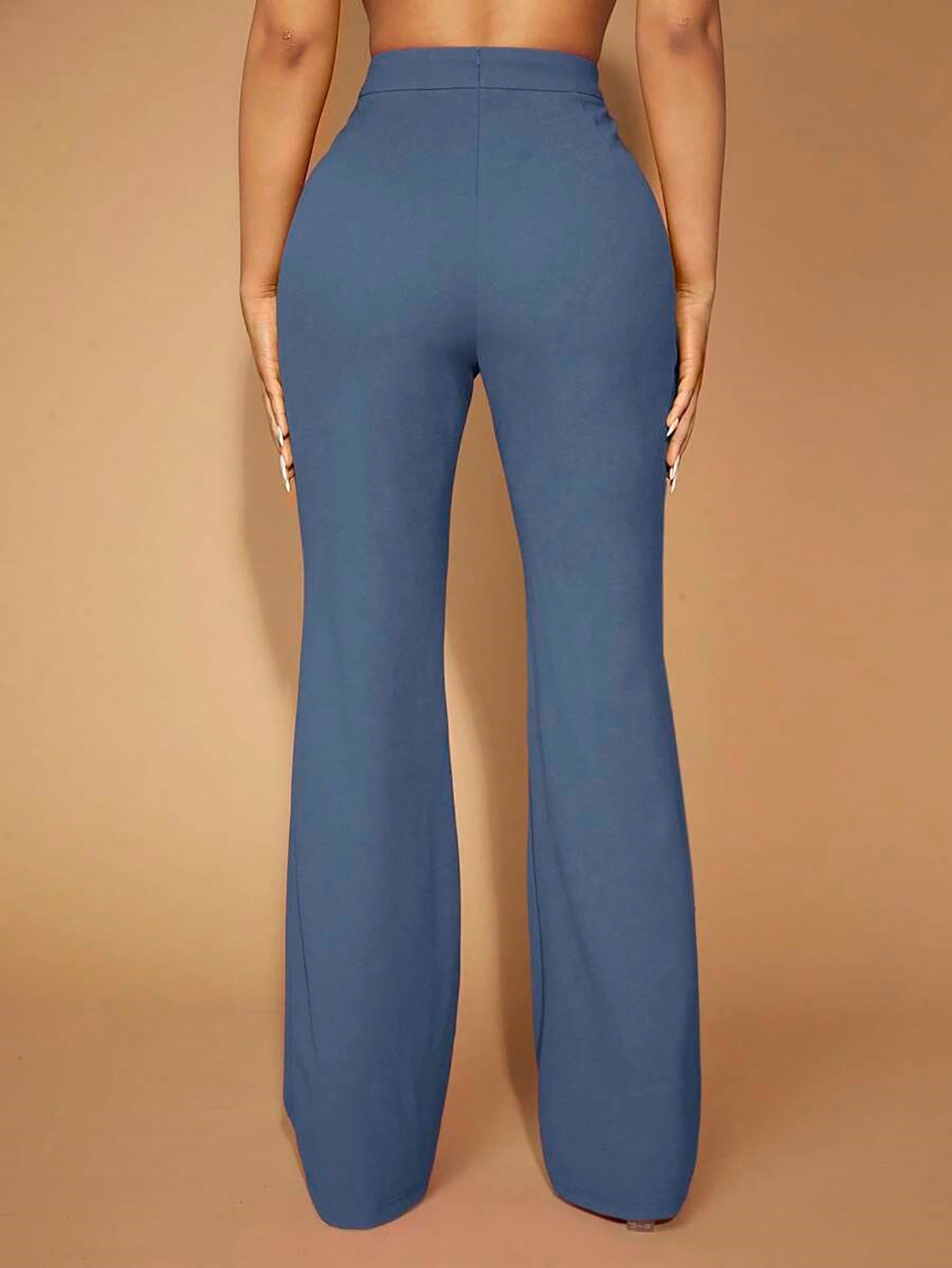 High Waist Casual Business Trousers with Pocket Design