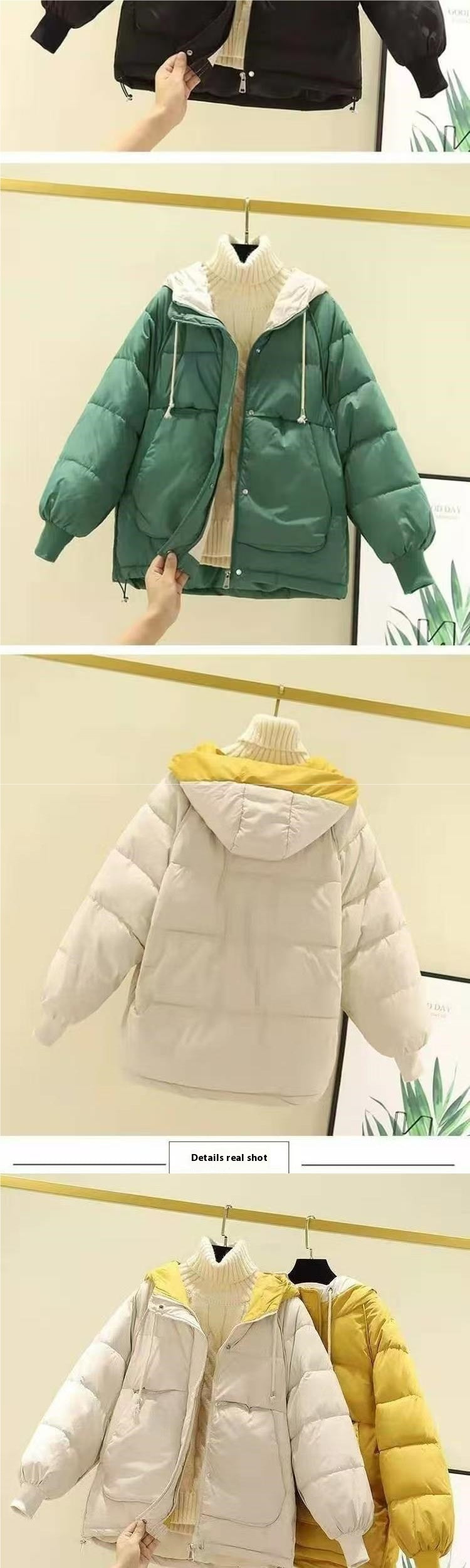 Short Winter Cotton Coat with Stylish Design for Students