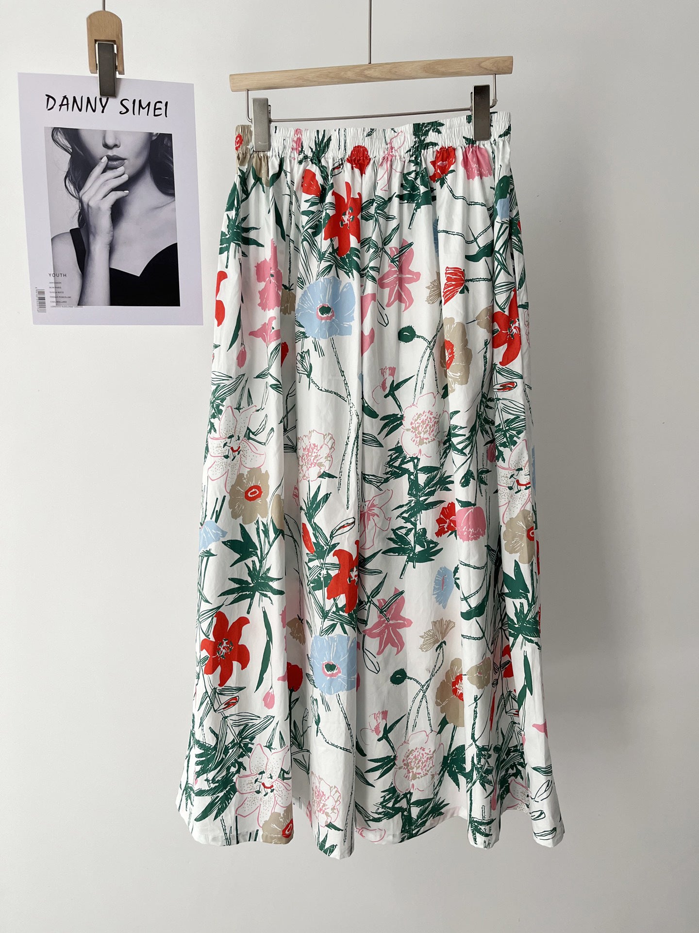 High Waist Slimming A-Line Skirt with Comfortable Cotton Fabric