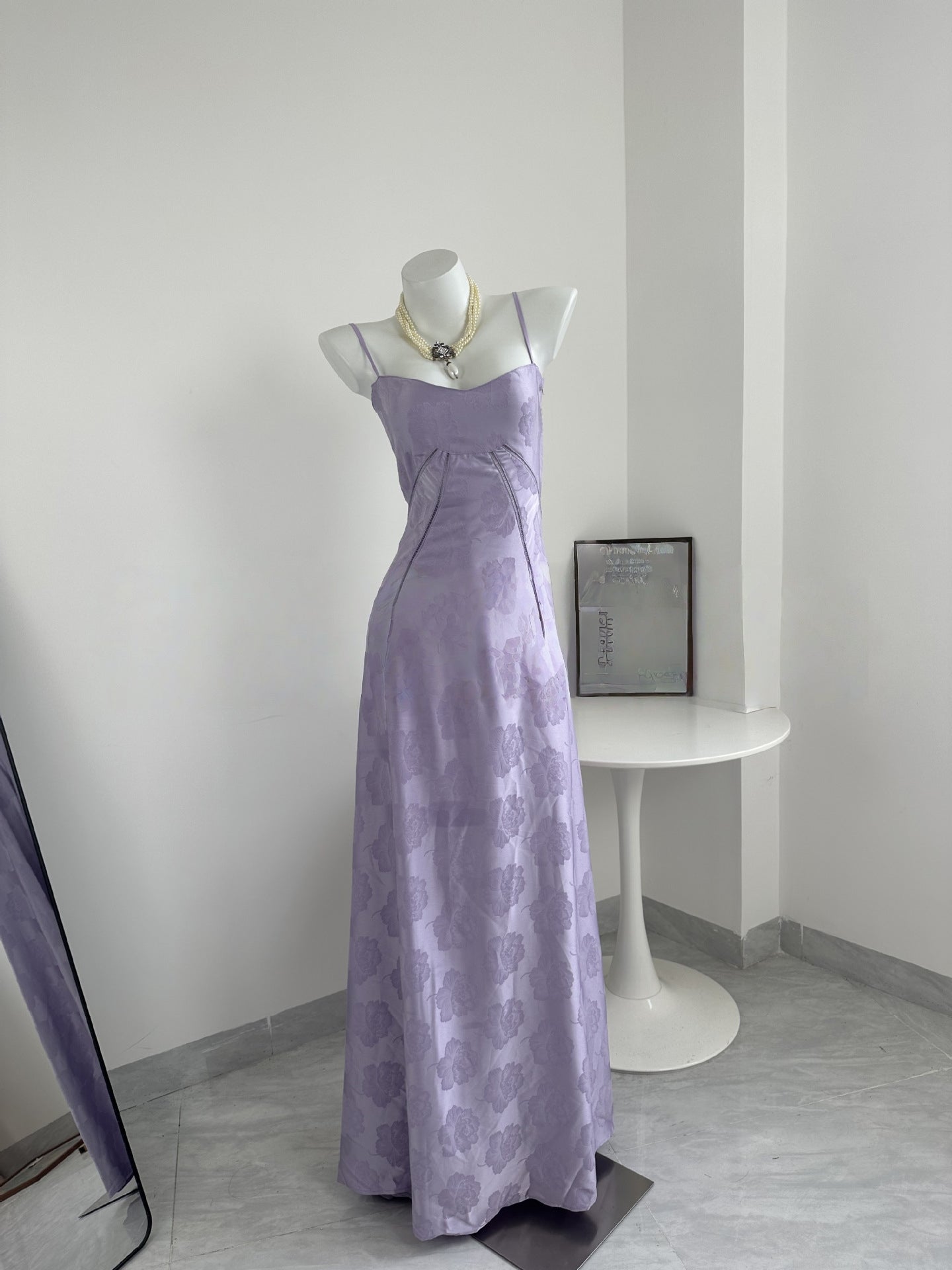 Floral Embroidered Maxi Skirt with Luxurious Camisole and Slimming Fit