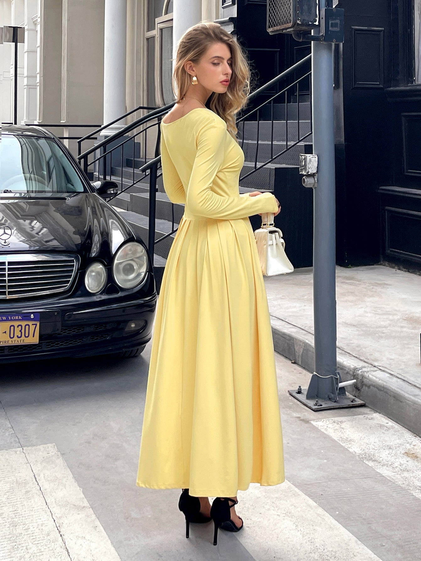 High Waist Long Skirt Dress with Versatile A-Line Style