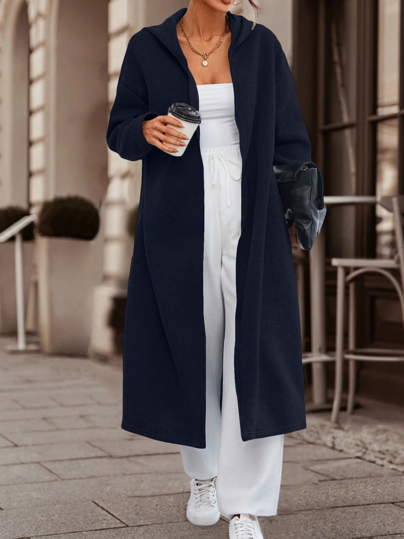 Long Cardigan Jacket with Versatile Colors and Cozy Fabric