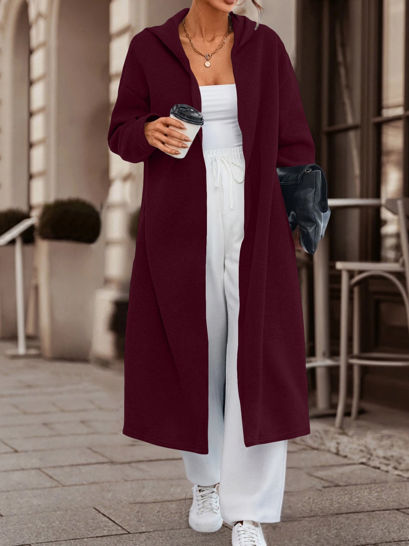 Long Cardigan Jacket with Versatile Colors and Cozy Fabric