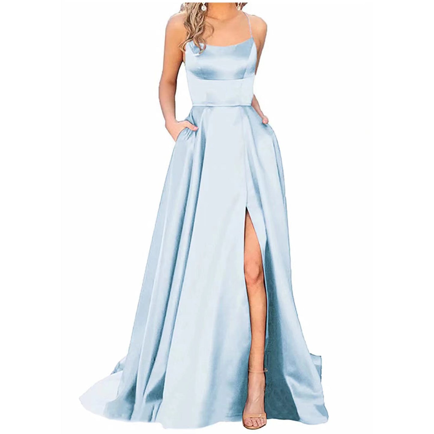 Bridesmaid Dress with Slimming Fit and Shoulder Hollow Design