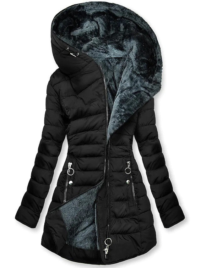 Slim-fit Cotton-padded Jacket with Stylish Hooded Design