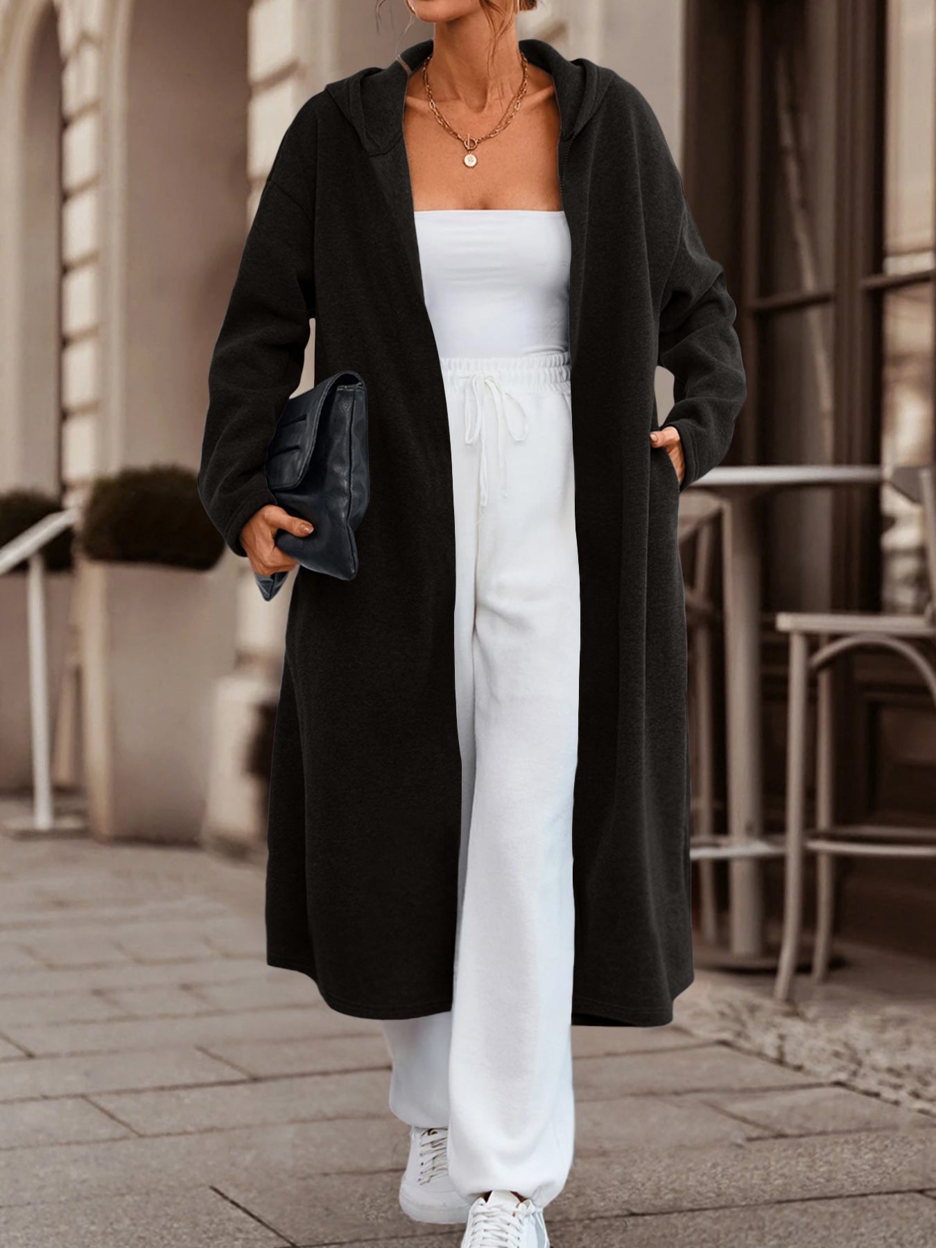 Long Cardigan Jacket with Versatile Colors and Cozy Fabric