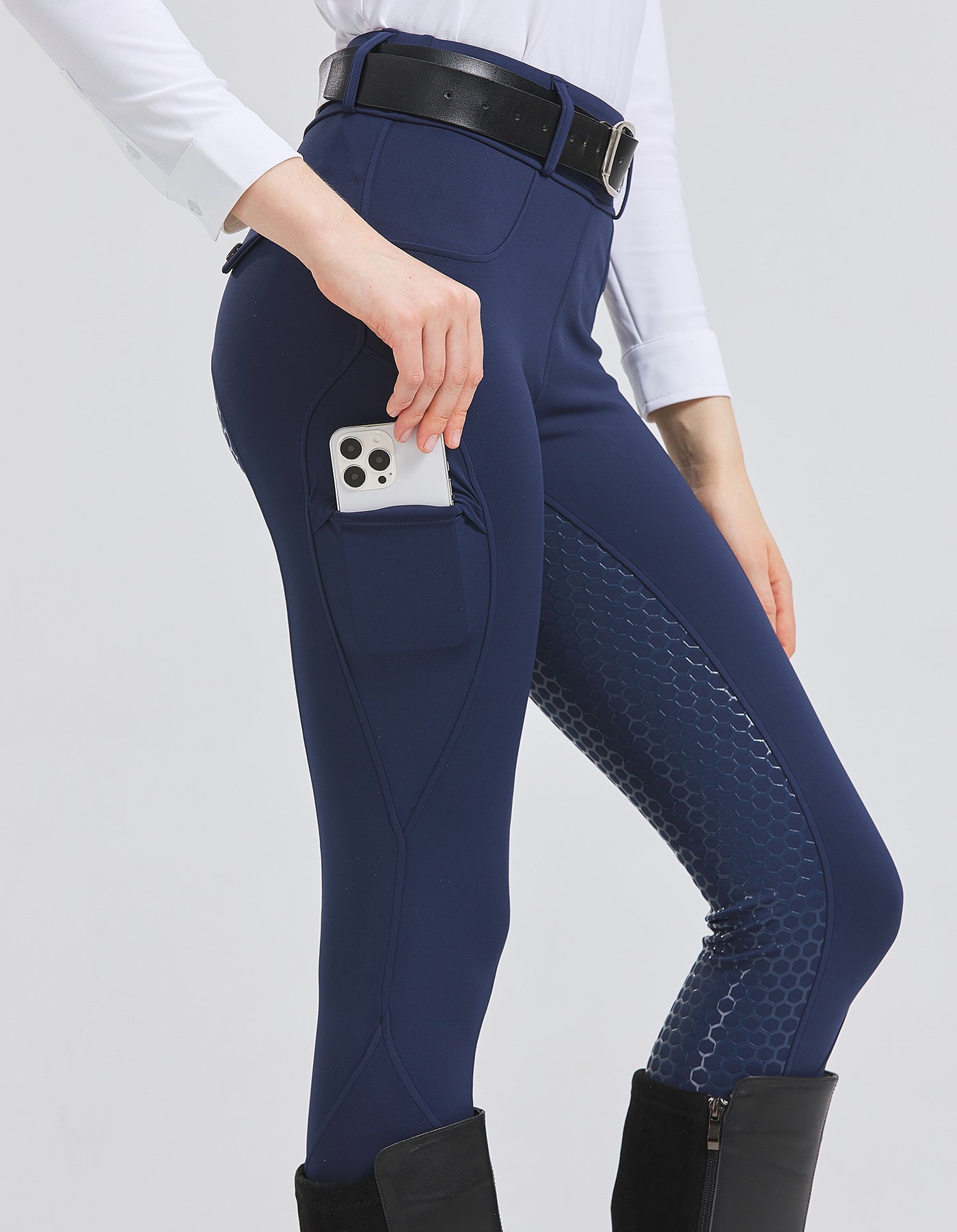Stretch High-Waist Quick-Drying Pants with Stylish Honeycomb Patterns