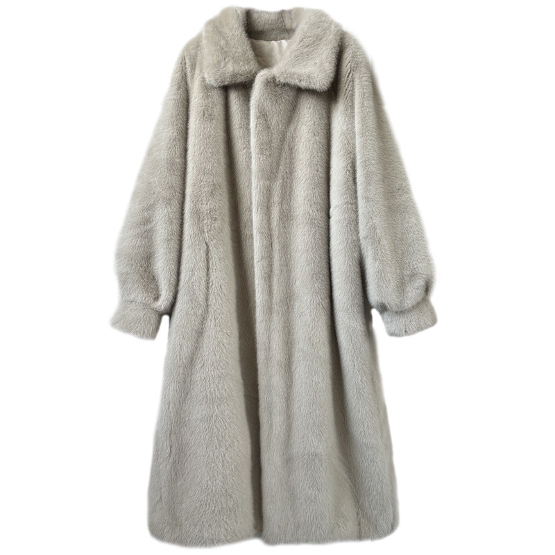 Leather Fur Coat with European Style for Trendy Outfits