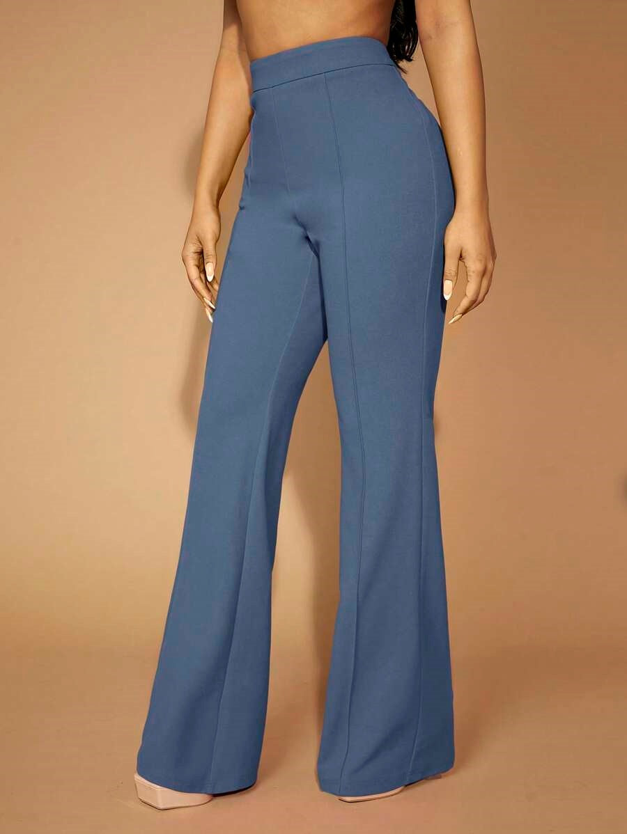 High Waist Casual Business Trousers with Pocket Design