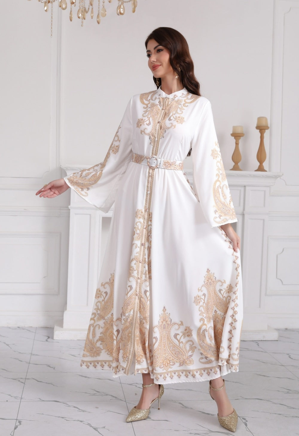 Bronzing Dress with Slim Fit for a Flawless Silhouette