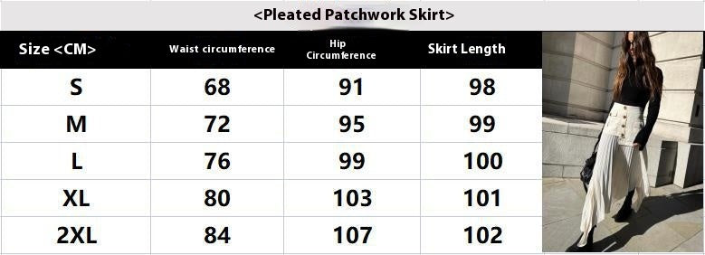 Pleated Skirt with Multi-button Pocket Design for Versatile Styling