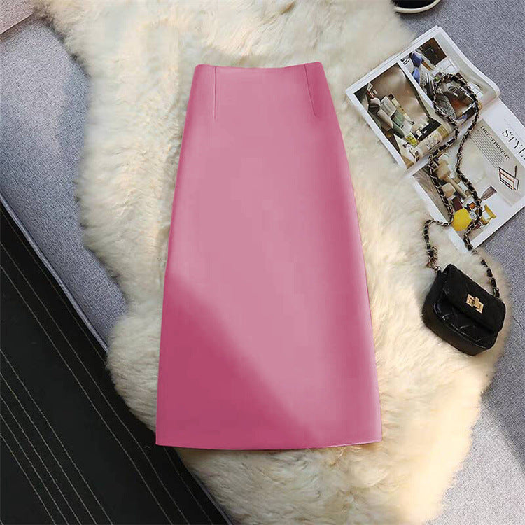 Mid-length Straight Skirt with Draping Effect for Effortless Style