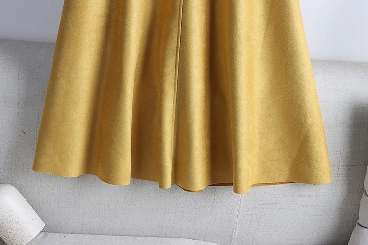 High Waist Slimming A-Line Umbrella Skirt with Pleated Design