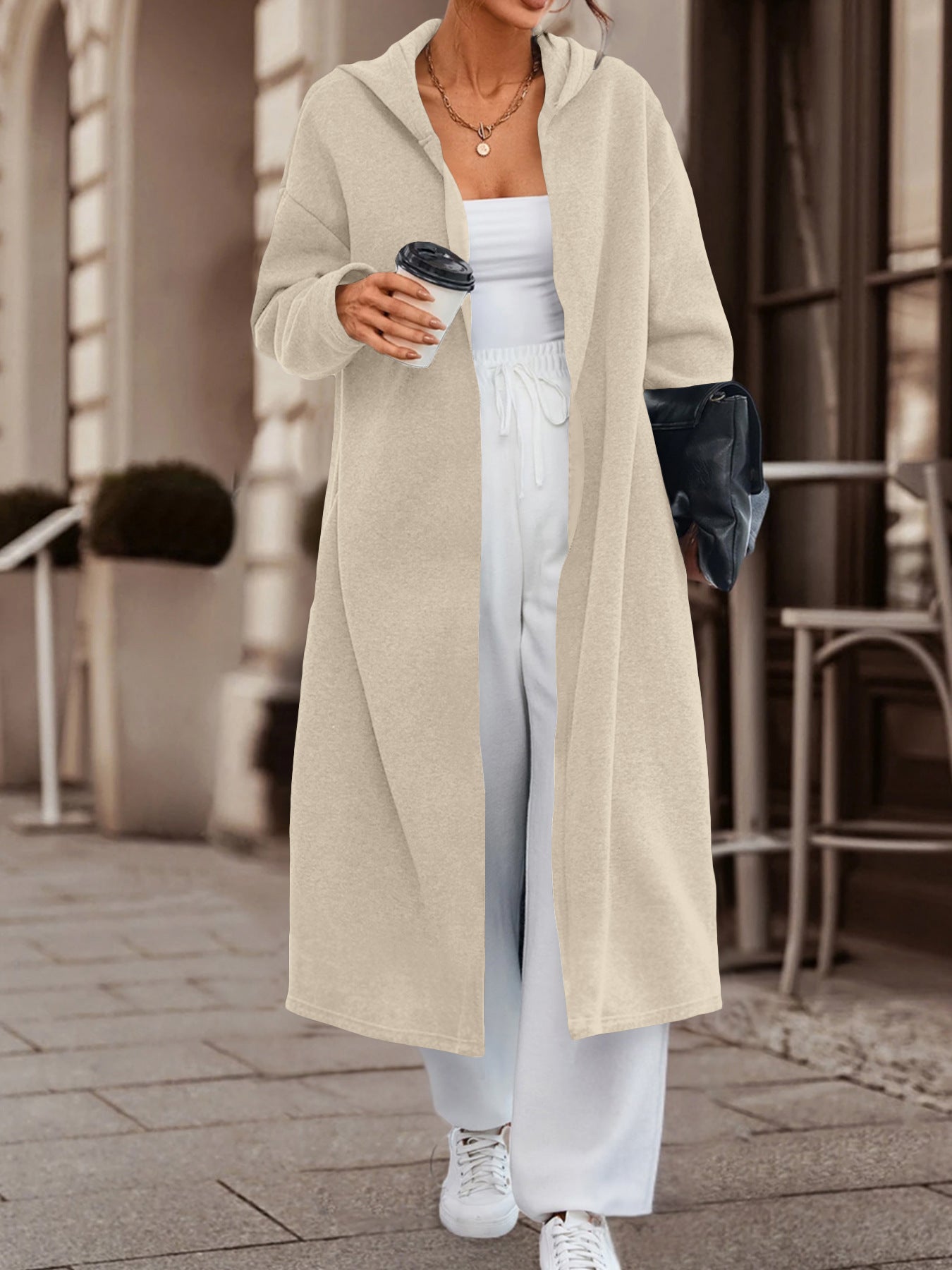 Long Cardigan Jacket with Versatile Colors and Cozy Fabric