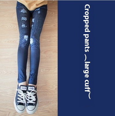 Leggings Stretch Slim-fit with 3D Pattern Design and Medium Elasticity