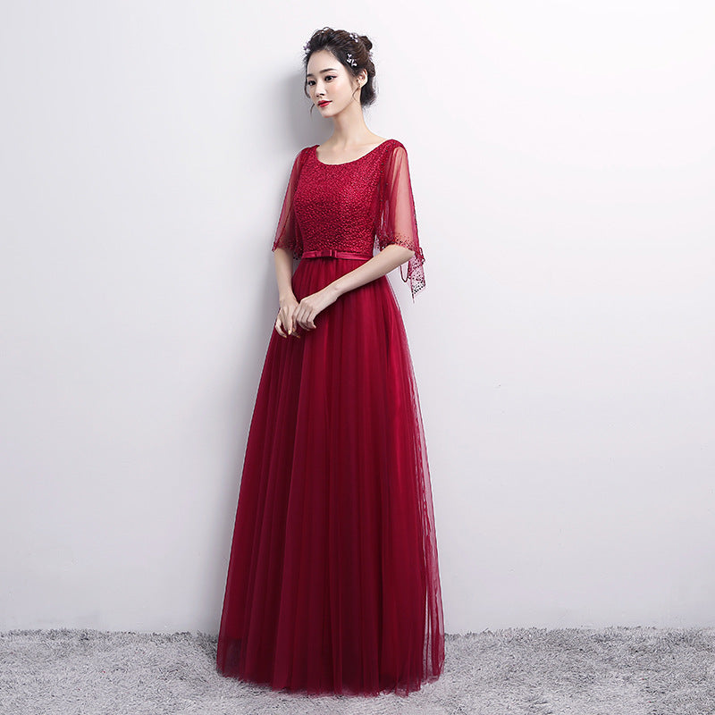Banquet Evening Dress with Elegant U-Shaped Collar Design