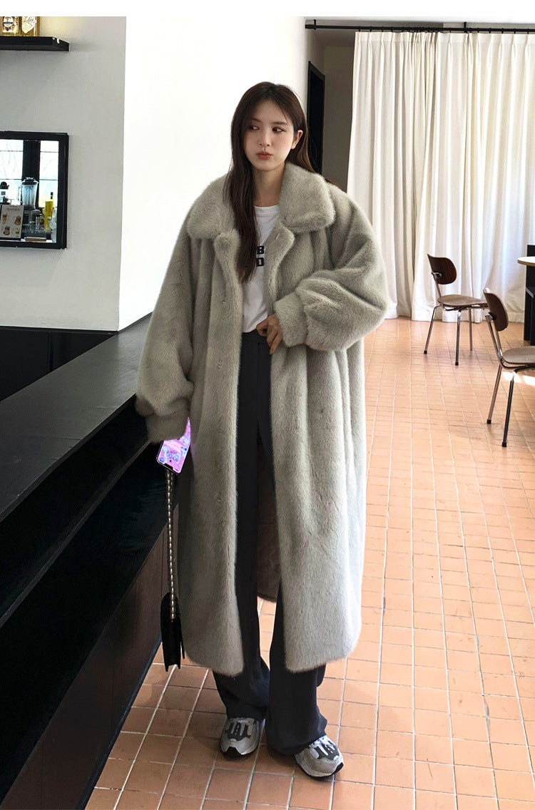 Leather Fur Coat with European Style for Trendy Outfits