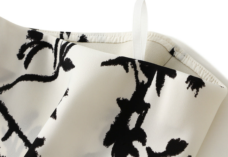 Floral Fishtail Skirt with High Waist Slimming Design