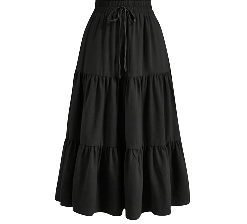 Ruffle Pocket Skirt with Solid Color Stitching for Stylish Outfits