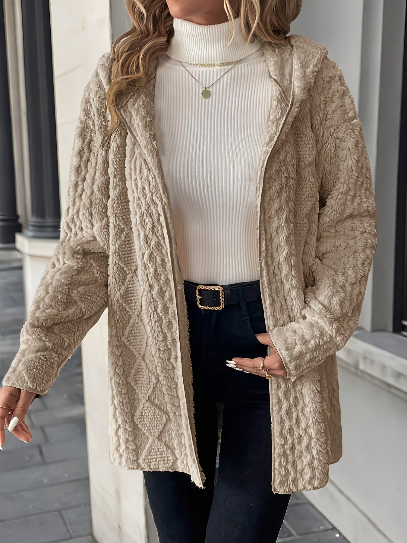 Casual Solid Color Hooded Zipper Jacket with Loose Fit Style