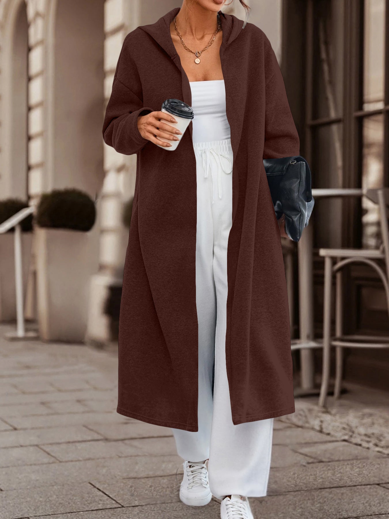Long Cardigan Jacket with Versatile Colors and Cozy Fabric