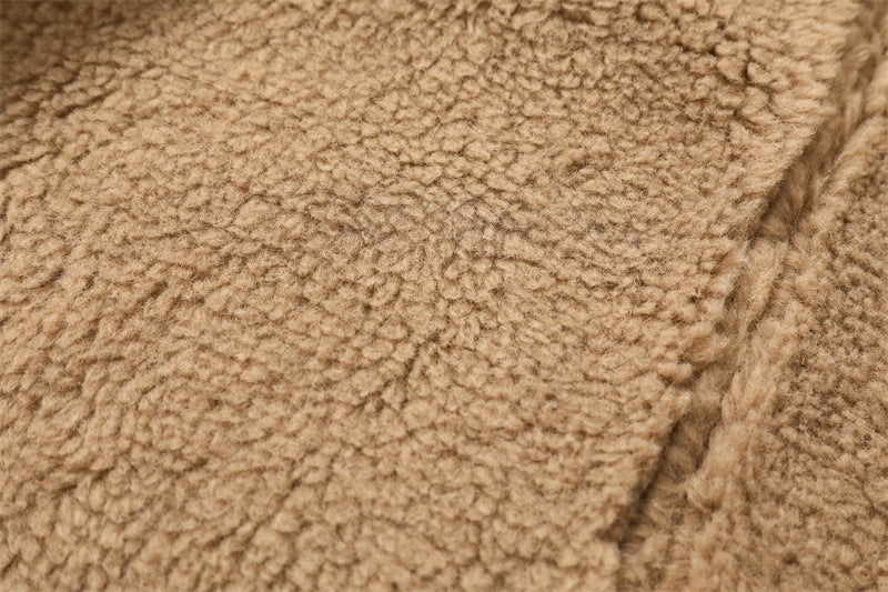 Short Jacket with Thickened Warm Double-Sided Faux Fur Design