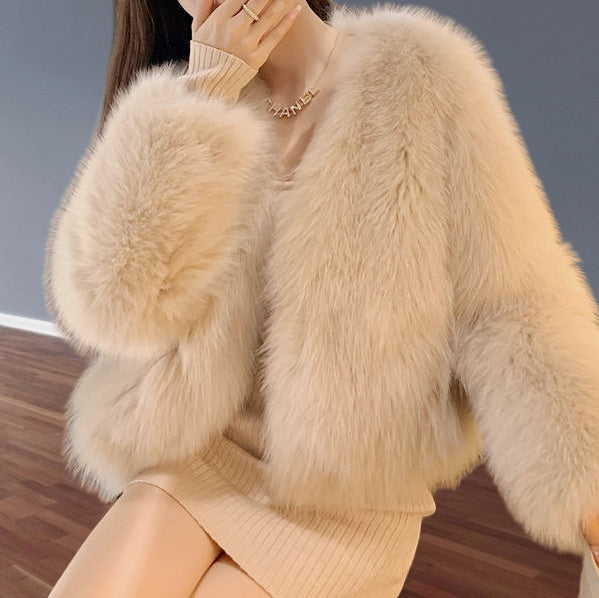 Artificial Fur Coat with Trendy Pocket Design for Stylish Outfits
