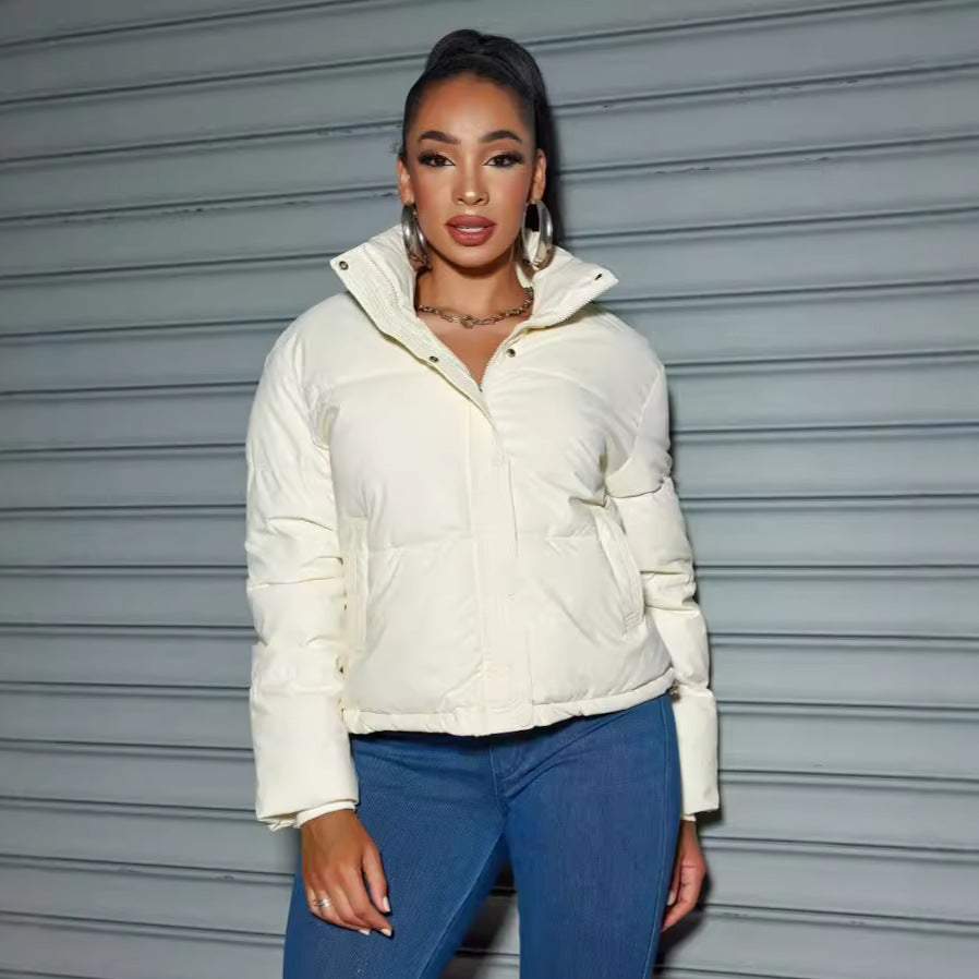 Short Thickened Turn-down Collar Coat with Stylish Street Fashion Design